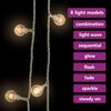 vidaXL Globe Fairy String Lights 20m 200 LED Warm White 8 Function