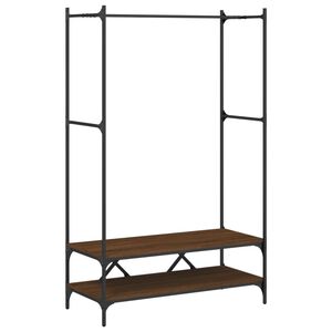 vidaXL Clothes Rack with Shelves Brown Oak Engineered Wood