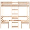 vidaXL Loft Bed Frame with Desk and Chairs 75x190cm Solid Wood Pine