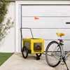 vidaXL Pet Bike Trailer Yellow and Black Oxford Fabric and Iron