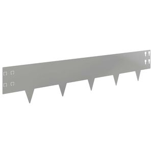 vidaXL Lawn Edging 50 pcs 100 x 20 cm Steel Silver