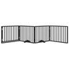 vidaXL Dog Gate with Door Foldable 4 Panels Black 320 cm Poplar Wood