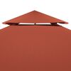vidaXL 2-Tier Gazebo Top Cover 310 g/m&sup2; 4x3 m Terracotta