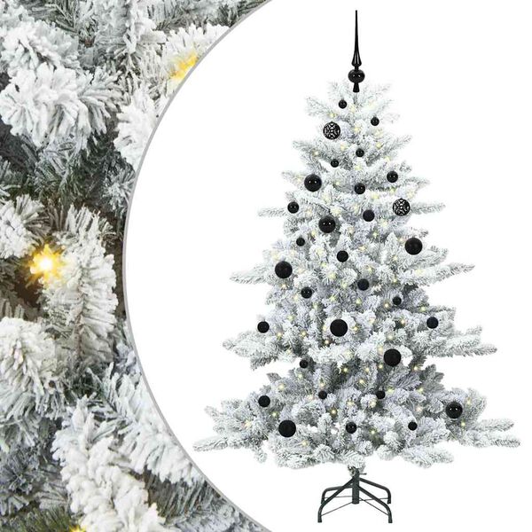 vidaXL Artificial Hinged Christmas Tree White 150 cm PVC and Steel