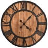 vidaXL Wall Clock | Brown and black | Metal frame, wooden dial | 60cm XXL