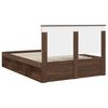 vidaXL Bed Frame with Headboard Brown Oak 140 x 200 cm Solid Pine Wood