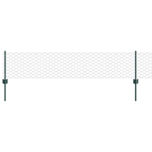 vidaXL Fence and Post Green 0.4 x 100 m Steel