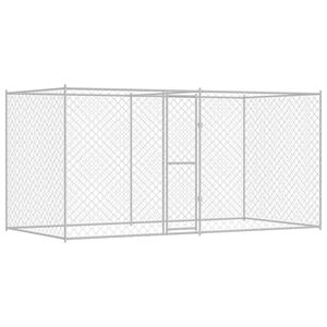 vidaXL Dog Cage Silver 400 x 200 x 200 cm Galvanised Steel