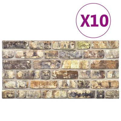 vidaXL 3D Wall Panels with Multicolour Brick Design 10 pcs EPS