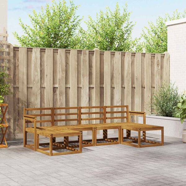 vidaXL Outdoor Sofa Set 6 pcs Natural Solid Acacia Wood