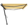 vidaXL Manual Retractable Awning with LED 500x350 cm Yellow and White
