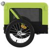 vidaXL Pet Bike Trailer Green and Black Oxford Fabric and Iron