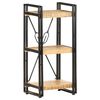 vidaXL 3-Tier Bookcase 40x30x80 cm Solid Mango Wood
