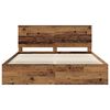vidaXL Bed Frame with Headboard Old Wood 200 x 200 cm Solid Pine Wood