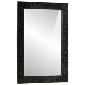 vidaXL Bathroom Mirror Black 50x70x2.5 cm Solid Wood Mango and Glass