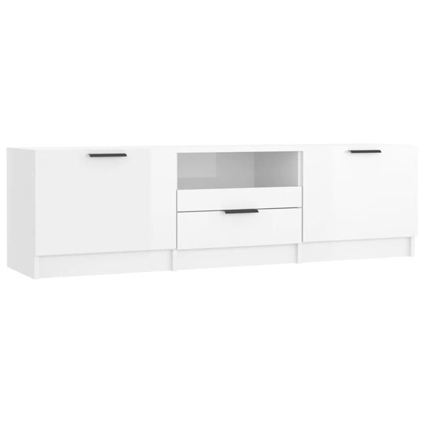 vidaXL TV Cabinet High Gloss White 140x35x40 cm Engineered Wood