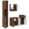 vidaXL Bathroom Furniture Set 4 pcs Brown Oak Engineered wood & Metal