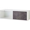 Germania Sliding Door Shelf Altino 120x35.6x36.6 cm Basalto Dark and White