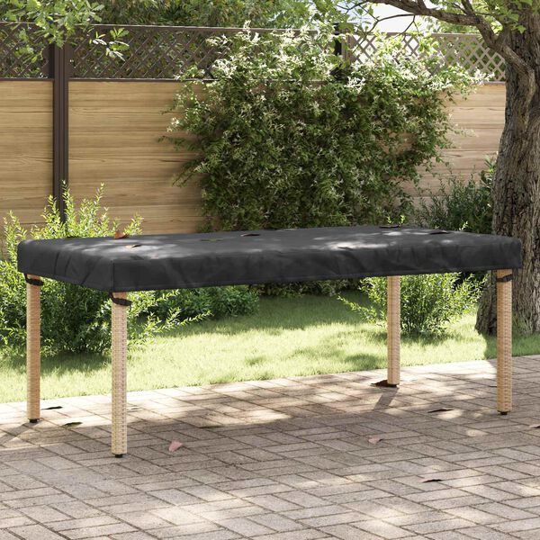 vidaXL Table Cover Plain Black 102 x 202 x 15 cm Fabric