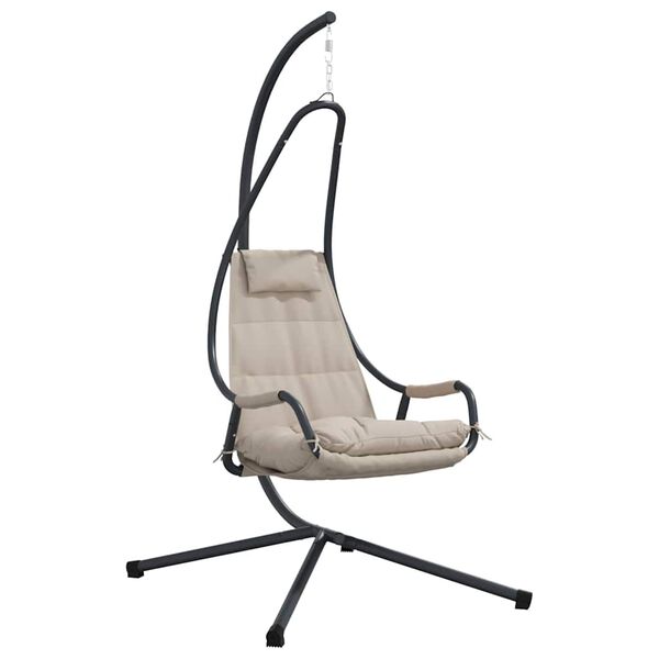 vidaXL Hanging Egg Chair Folding Taupe 94 x 107 x 196.5 cm Steel