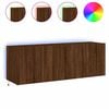 vidaXL TV Wall Cabinets with LED Lights 2 pcs Brown Oak 60x35x41 cm