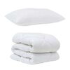 vidaXL Duvet Set with Pillow 2 pcs White Microfiber