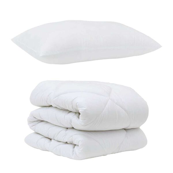 vidaXL Duvet Set with Pillow 2 pcs White Microfiber