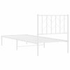 vidaXL Metal Bed Frame without Mattress with Headboard White 80x200cm