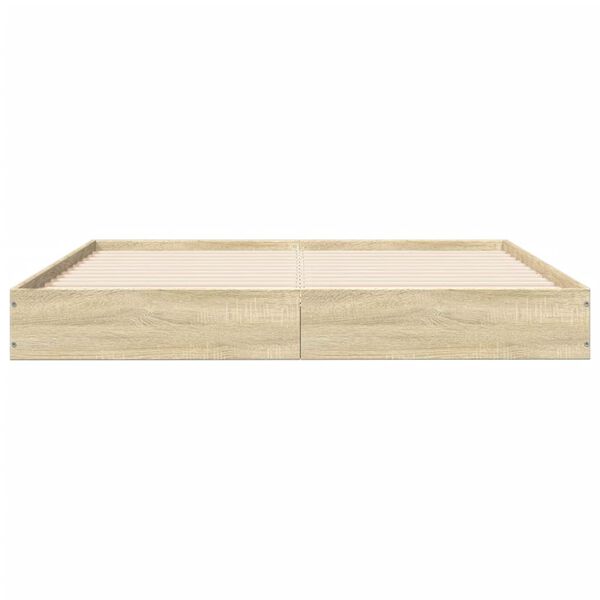 vidaXL Bed Frame without Mattress Sonoma Oak 140x200 cm Engineered Wood