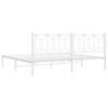 vidaXL Metal Bed Frame without Mattress with Headboard White 200x200cm