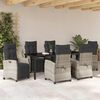 vidaXL Garden Dining Set with Cushion 7 pcs Light Grey Poly Rattan
