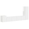 vidaXL TV Cabinet Set 3 pcs High Gloss White Engineered Wood