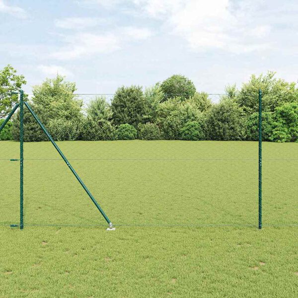 vidaXL Fence Post Green 100 x 1.5 m (50 mm mesh) Steel and PVC