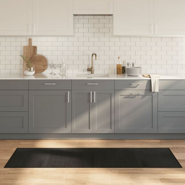 vidaXL Rug Rectangular Black60x200 cm Bamboo