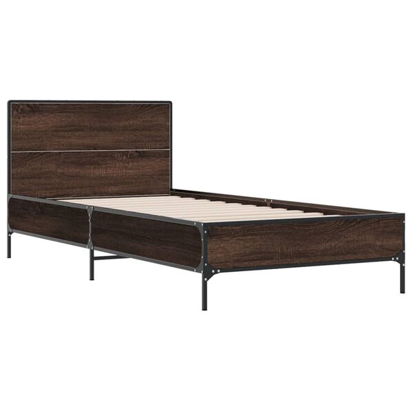 vidaXL Bed Frame without Mattress Brown Oak 90x200 cm
