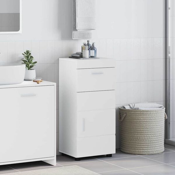 vidaXL Bathroom Cabinet Set TULUM High Gloss White 37 x 31.5 x 82 cm