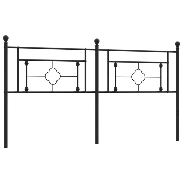 vidaXL Metal Headboard Black 180 cm