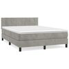 vidaXL Box Spring Bed with Mattress Light Grey 140x200 cm Velvet