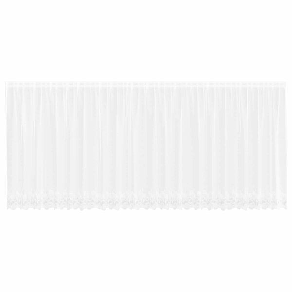 vidaXL Lace Curtain with Curtains Floral White 180 x 600 cm Polyester