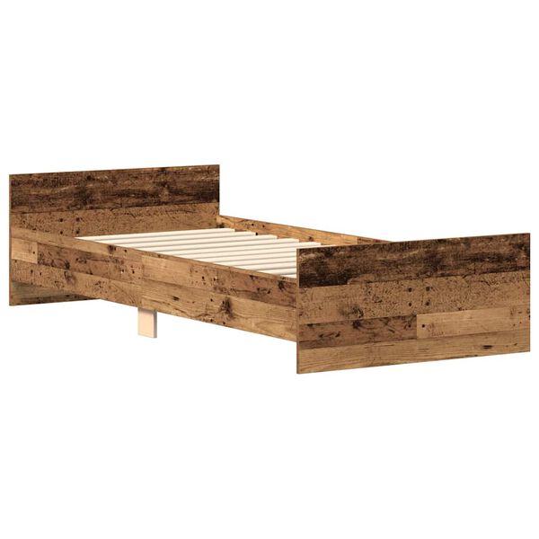vidaXL Bed Frame without Mattress Old Wood 90x200 cm Engineered Wood