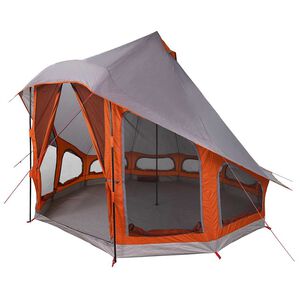 vidaXL Tipi Tent with Roof Grey and Orange 404 x 370 x 270 cm Taffeta