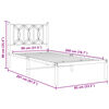 vidaXL Metal Bed Frame without Mattress with Headboard White 80x200cm