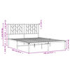 vidaXL Metal Bed Frame without Mattress with Headboard White 140x200cm