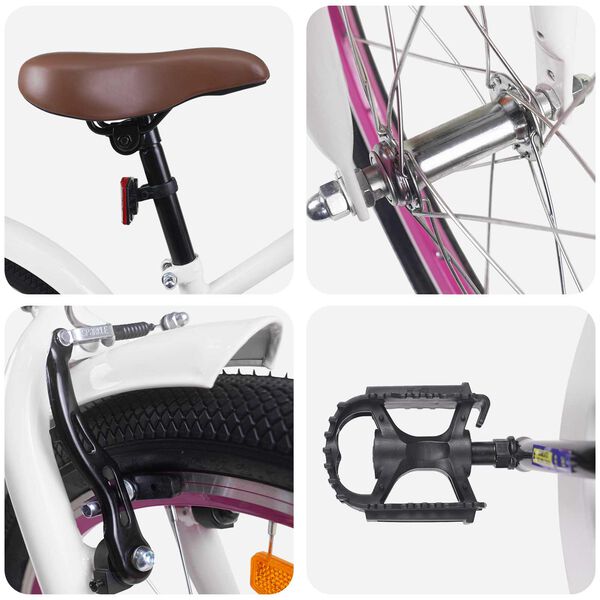 vidaXL Kids Bike 18'' for 5-7 Years Old White