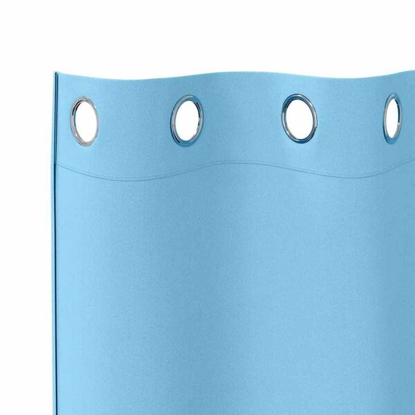 vidaXL Blackout Curtains with Rings 2 pcs Light Blue 225 x 140 cm