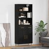 vidaXL Highboard Black Oak 69.5 x 34 x 180 cm Engineered Wood