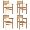 vidaXL Garden Stacking Chairs 4 pcs Brown 55.5 x 55.5 x 90 cm