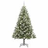 vidaXL Artificial Hinged Christmas Tree with Flocked Snow 180 cm