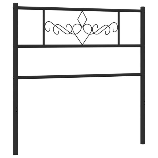 vidaXL Metal Headboard Black 80 cm