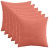 vidaXL Cushion Cover 6 pcs HEERLEN Red Orange 30 x 30 cm Corduroy